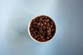 Food, Coffee, View From Above, Glass, Grains, Coffee Beans, Grain HD wallpaper