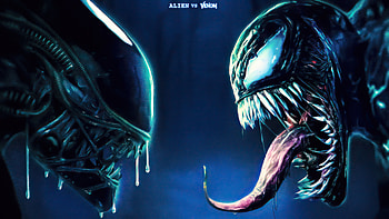 Alien Vs Venom, venom, alien, superheroes, artist, artwork, digital-art, artstation HD wallpaper