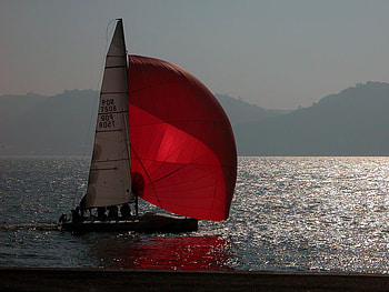 sailing, see, art , sailors, moonshine, red, beautiful, sailboath HD wallpaper