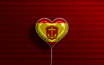 I Love Ludwigshafen, , realistic balloons, red wooden background, german cities, flag of Ludwigshafen, Germany, balloon with flag, Ludwigshafen flag, Ludwigshafen, Day of Ludwigshafen HD wallpaper