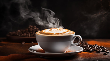 Cappuccino Coffee - Steamy Aromatic Espresso Background, coffee, food, Cappuccino HD wallpaper