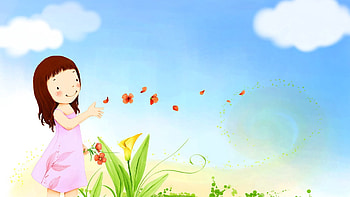 Nature, Flowers, Miscellanea, Miscellaneous, Girl, Childhood HD wallpaper