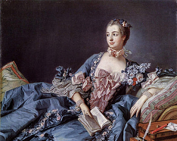 Boucher - Madame de Pompadour, aristocracy, 18th century, france, portrait HD wallpaper