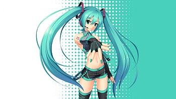 hatsune miku, miku, twin tail, vocaloid, hatsune HD wallpaper