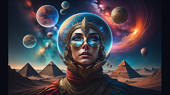Infinit Espace, surrealism, space, artistic, pyramid HD wallpaper