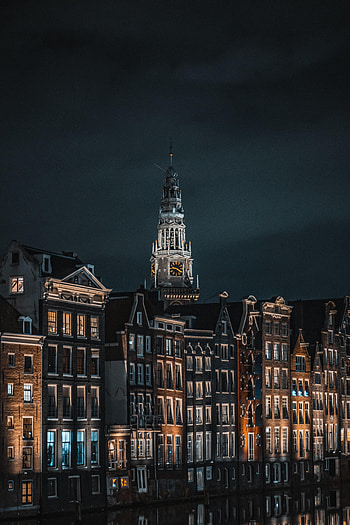 Cities, Night City, Facade, Tower, Chapel HD phone wallpaper