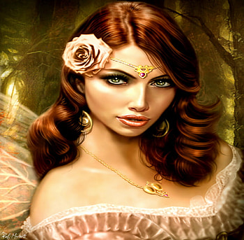 Fairy, abstract, fantasy, girl, forest, beauty HD wallpaper