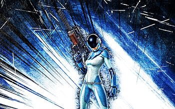 Astro Assassin, grunge art, Fortnite Battle Royale, Fortnite characters, blue abstract rays, Astro Assassin Skin, Fortnite, Astro Assassin Fortnite HD wallpaper