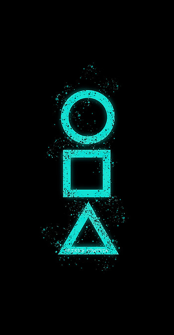 Squid Game Symbol 4, electric blue, squid game, black neon, neon, black neon , squid game ', black, squid game symbol HD phone wallpaper