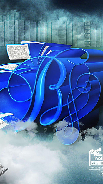 B Letter, Blue, Background HD phone wallpaper