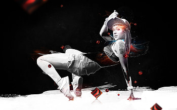 urban girl, bw, step, dance, beauty HD wallpaper