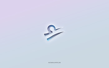 Libra zodiac sign, cut out 3d text, white background, Libra 3d sign, Libra emblem, Libra, embossed sign, Libra 3d emblem HD wallpaper