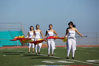 Phillip and Sala Burton High School Band, Color Guard (Flag Spinning) HD wallpaper