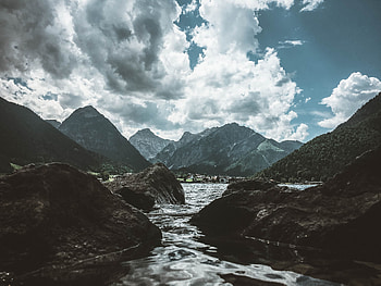 Nature, Water, Rivers, Sky, Mountains HD wallpaper