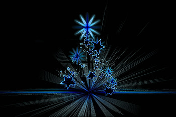 Christmas tree, stars, abstract, digital art HD wallpaper
