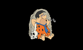 Fred Flintstone, fred-flintstone, cartoons, dark, black, oled, artist, artwork, digital-art HD wallpaper