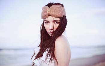 beach girl, girl, model, pretty, beach HD wallpaper