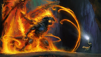 Balrog , tablet, Backgrounds, Gandalf HD wallpaper