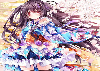 Japanese Cutie, japanese, orginal, kimono, japan, cute, girl, long hair HD wallpaper