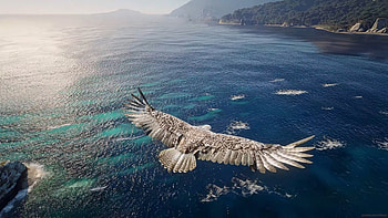 Eagle Soaring Over Red Dead Redemption 2 Seas, eagle, sea, video game, Red Dead Redemption 2 HD wallpaper