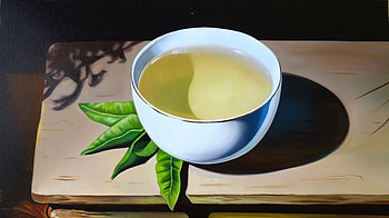 Serenity in White Tea: A Stunning Ultra, tea, bowl, leaf, still life HD wallpaper
