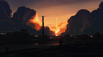 A Light In The Evening , evening, artist, artwork, digital-art, artstation HD wallpaper