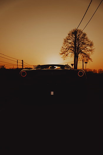 Ferrari, Cars, Dark, Car, Back View, Rear View HD phone wallpaper