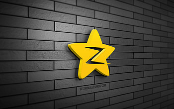 Qzone 3D logo, , gray brickwall, creative, social networks, Qzone logo, 3D art, Qzone HD wallpaper
