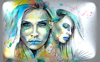 Colors of Faces, pastel, paints, abstract, 3d, colors, faces, women, digital art HD wallpaper