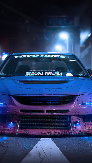 Purple and blue car , Mitsubishi Lancer Evo IX HD phone wallpaper
