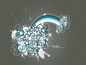 Illusive Stars, squiggles, art, paint splats, stars, rainbows HD wallpaper