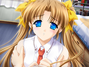 Hikari Nakazato, anime girl, blue eyes, anime, lamune, school girl HD wallpaper