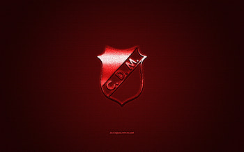 Deportivo Maipu, Argentine football club, red logo, red carbon fiber background, Primera B Nacional, football, Maipu, Argentina, Deportivo Maipu logo HD wallpaper