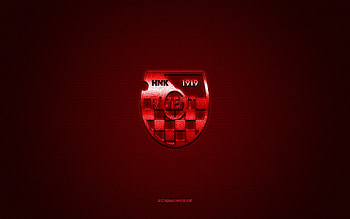 HNK Orijent 1919, Croatian football club, red logo, red carbon fiber background, Druga HNL, football, Rijeka, Croatia, HNK Orijent 1919 logo HD wallpaper