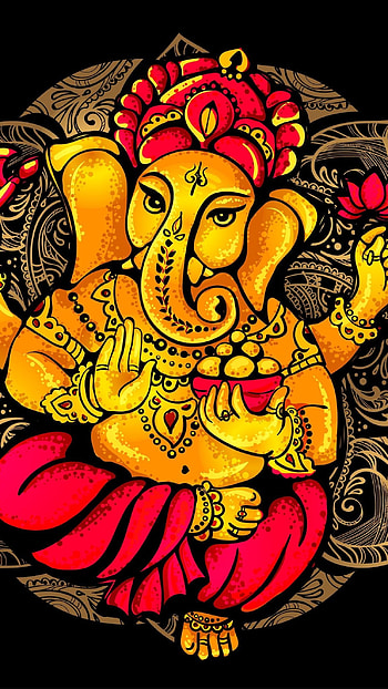 Ganpati , God Ganesha, Painting HD phone wallpaper