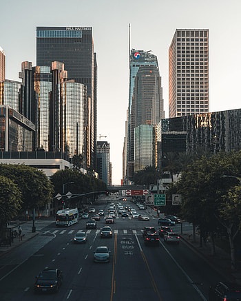 Cities, Auto, City, Road, Asphalt, Skyscrapers HD phone wallpaper