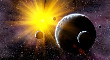 Planets, Universe, Sun, Stars, Beams, Rays HD wallpaper