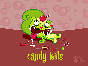 Candy Kills!, cartoon, happy tree friends, candy HD wallpaper