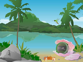Beach, clock HD wallpaper