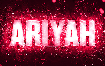 Happy Birtay Ariyah, , pink neon lights, Ariyah name, creative, Ariyah Happy Birtay, Ariyah Birtay, popular american female names, with Ariyah name, Ariyah HD wallpaper