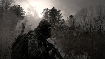 Soldier Gas Mask HD wallpaper