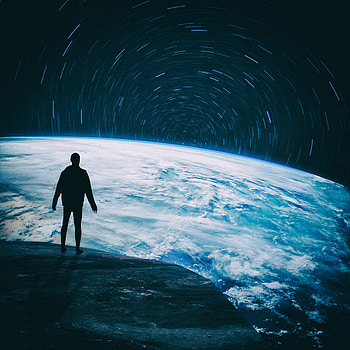 Universe, Stars, Dark, Silhouette, Planet HD phone wallpaper