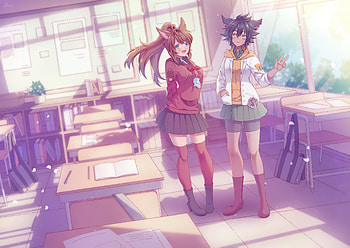 Classroom Anime , anime-girl, anime, artist, artwork, digital-art, deviantart HD wallpaper