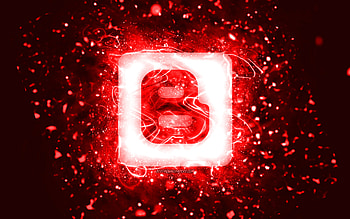 Blogger red logo, , red neon lights, creative, red abstract background, Blogger logo, social network, Blogger HD wallpaper