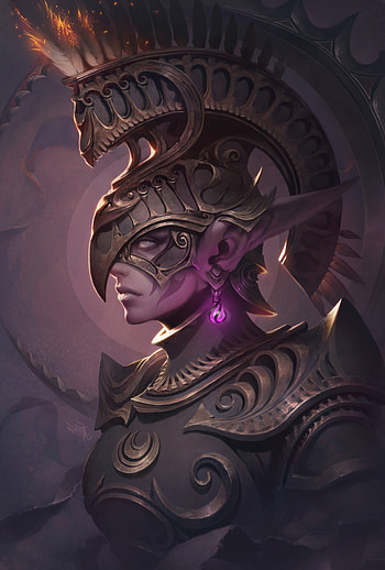 Artistic armor, Elven enchantress, Fantasy profile, Detailed portrait HD phone wallpaper