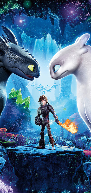Toothless (How To Train Your Dragon), Movie, How To Train Your Dragon: The Hidden World, Hiccup (How To Train Your Dragon), White Night Fury, How To Train Your Dragon HD phone wallpaper