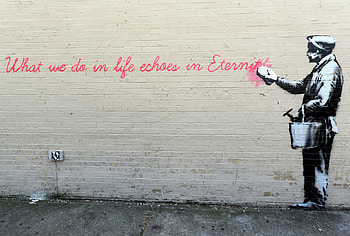 Echoes in Eternity, Banksy HD wallpaper
