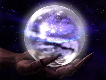 Crystal of Time, gothic, glow, sphere, goddess, crystal ball, hand, dark, wish, held, 3d, moon, fantasy, abstract, globe, bright, ball HD wallpaper