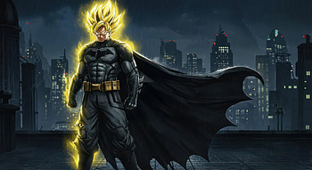 Super Saiyan Batgoku, batman, goku, superheroes, artwork, art, digital-art, anime, deviantart HD wallpaper