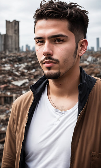 Handsome Man, AI Art, portrait, city HD phone wallpaper